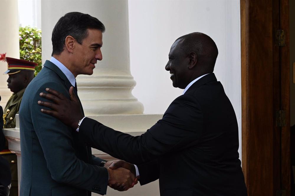 El presidente del Gobierno, Pedro Sánchez, y el presidente de Kenia, William Ruto El