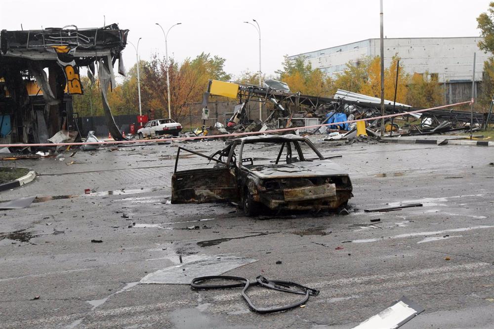 Russian attack on the city of Dnipro, Ukraine Russian