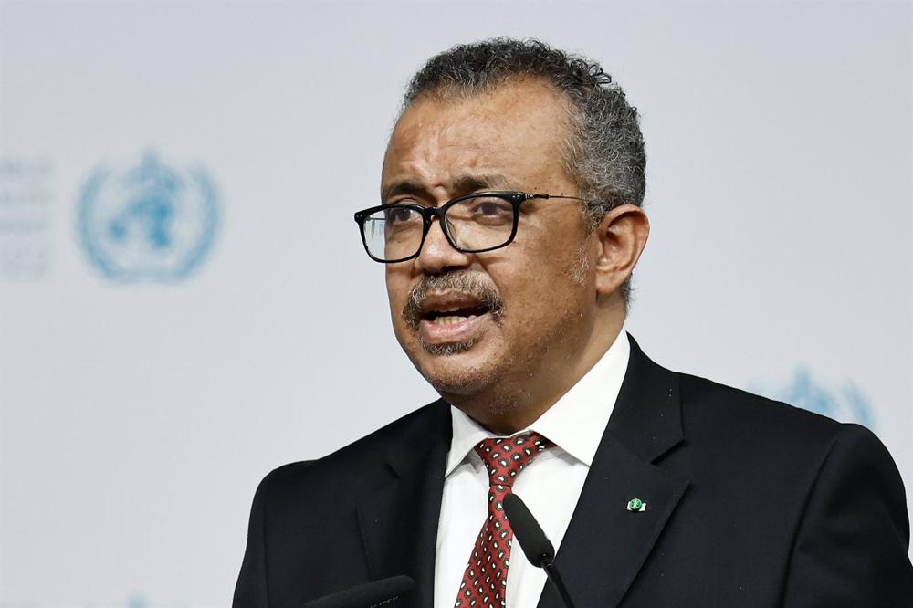 Il Direttore generale dell'Organizzazione Mondiale della Sanità (OMS), Tedros Adhanom Ghebreyesus, interviene alla cerimonia di apertura del 14° Vertice Mondiale della Sanità a Berlino. Il