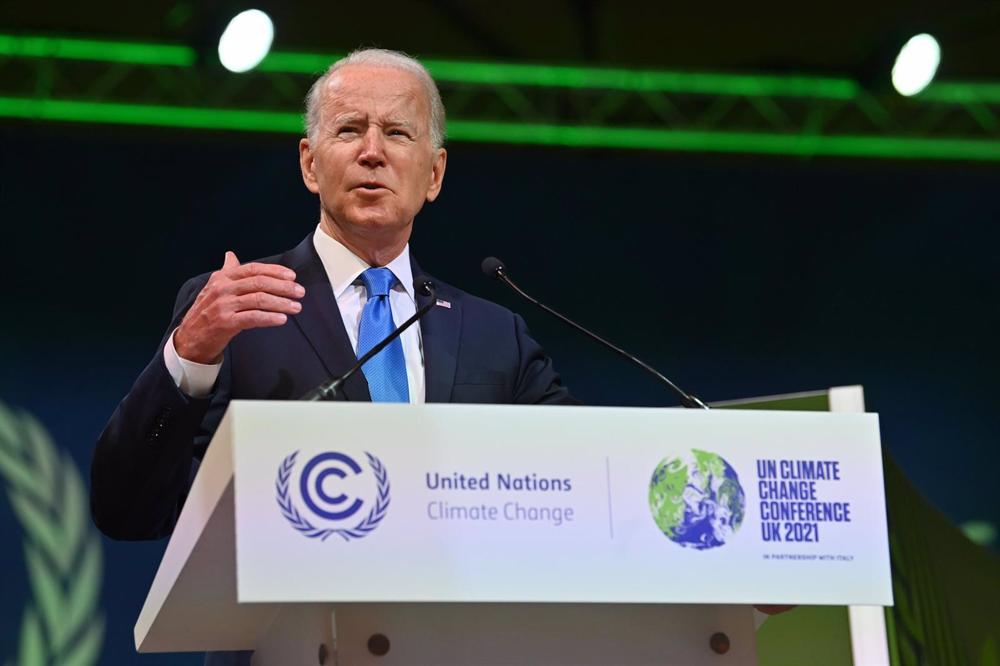 Archivo - l presidente de los Estados Unidos, Joe Biden, interviene en la Conferencia de las Naciones Unidas sobre el Cambio Climático (COP26) Archivo
