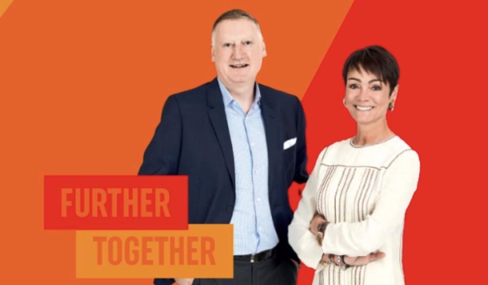 Archivo - La presidenta de Coca-Cola Europacific Partners, Sol Daurella, y el consejero delegado, Damian Gammel Archivo