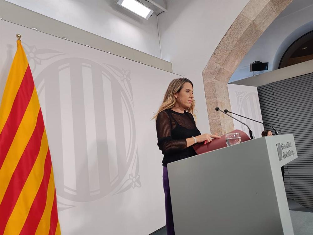 La portavoz del Govern, Patrícia Plaja, en rueda de prensa posterior al Consell Executiu. La