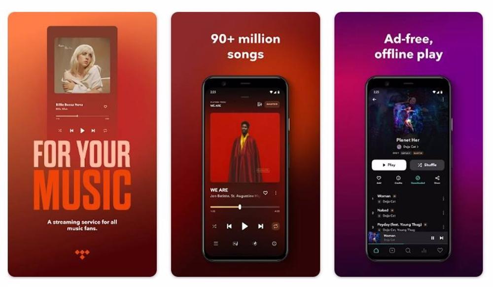 Interfaz de TIDAL Interfaz