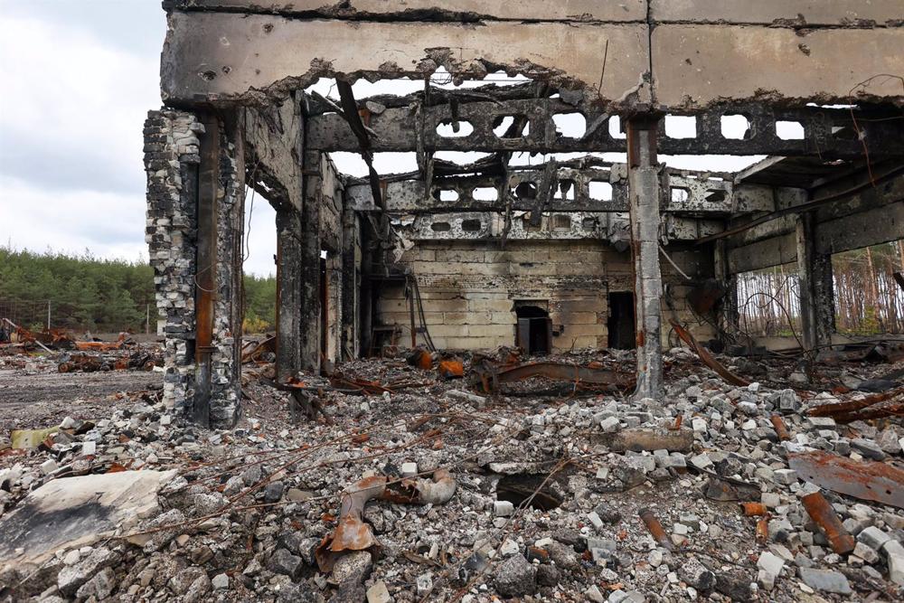 Un'ex base delle forze russe a Izium, Ucraina Un'ex