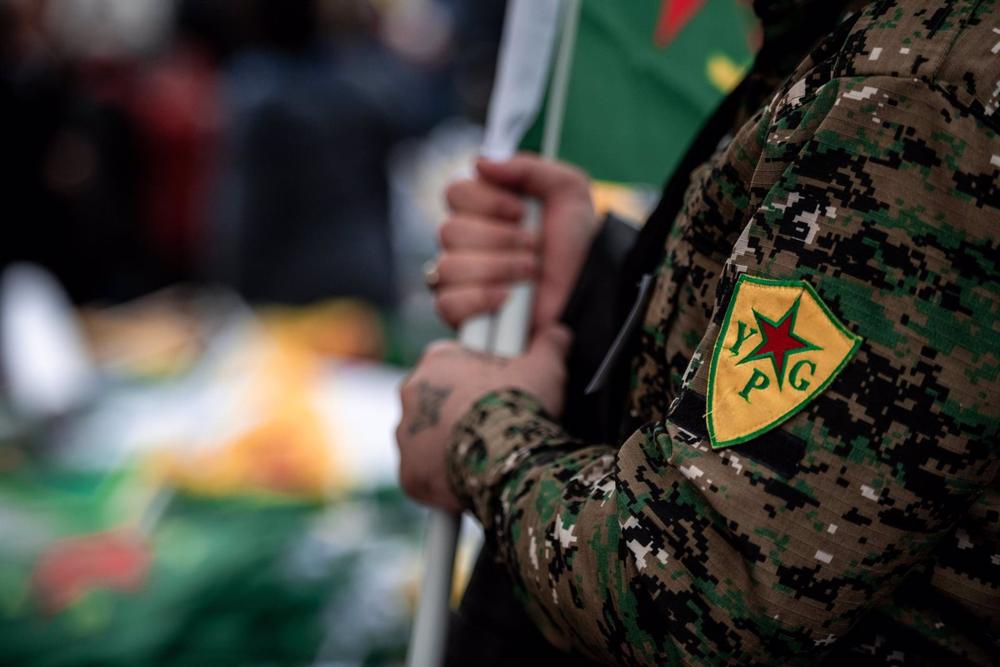 File - Demonstration in support of the Kurdish-Syrian YPG in Germany in a file image. File