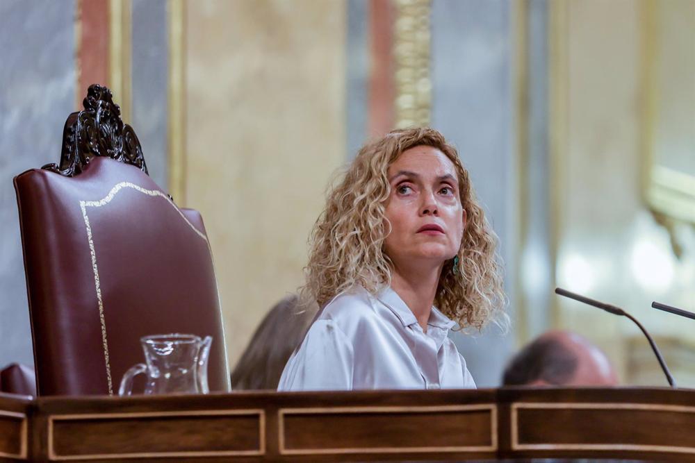 La presidenta del Congreso, Meritxell Batet, durante un debate en el Congreso de los Diputados. La