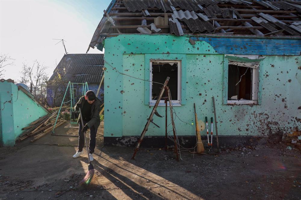 House destroyed by shelling in Kherson region House