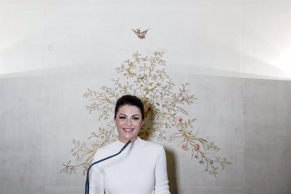 La exdirigente de Vox Macarena Olona durante la presentación de su proyecto personal, en el Palacio de Linares, a 4 de noviembre de 2022, en Madrid (España). La