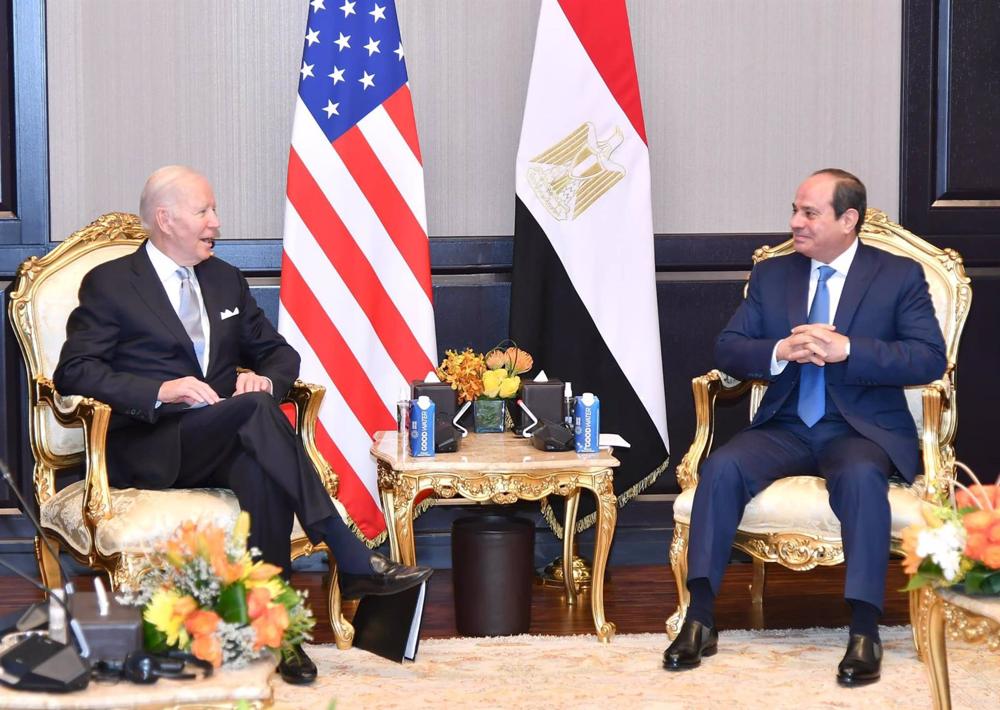 Il Presidente degli Stati Uniti Joe Biden e il Presidente egiziano Abdelfatá al Sisi. Il