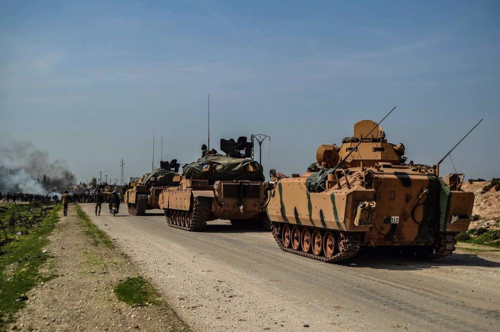 File - A Turkish military convoy in northeastern Syria. File
