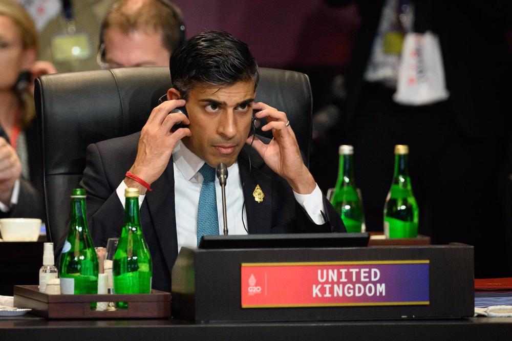 Der britische Premierminister Rishi Sunak beim G20-Gipfel in Indonesien Der