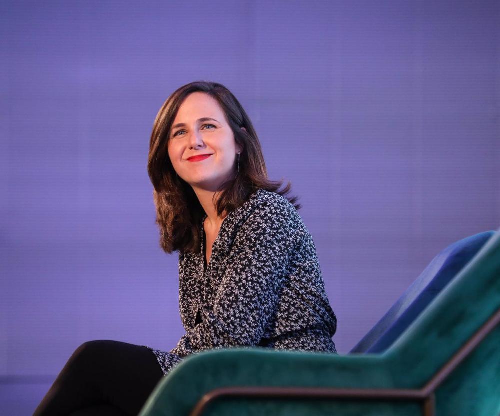 La ministra de Derechos Sociales y Agenda 2030, Ione Belarra Urteaga, durante el acto 'A ti te importa: Estrategia de Erradicación de la violencia contra la Infancia y Adolescencia'. La