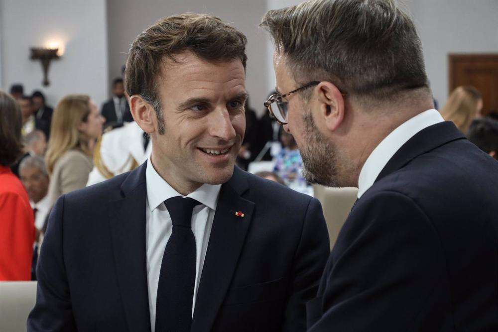 Il Presidente francese Emmanuel Macron al 18° vertice francofono, a Tunisi. Il