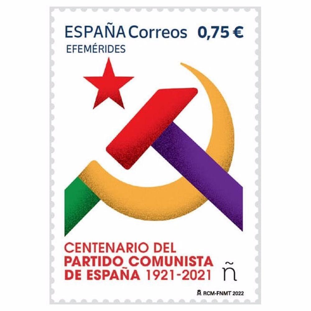 Sello de Correos conmemorativo del centenario del Partido Comunista Sello