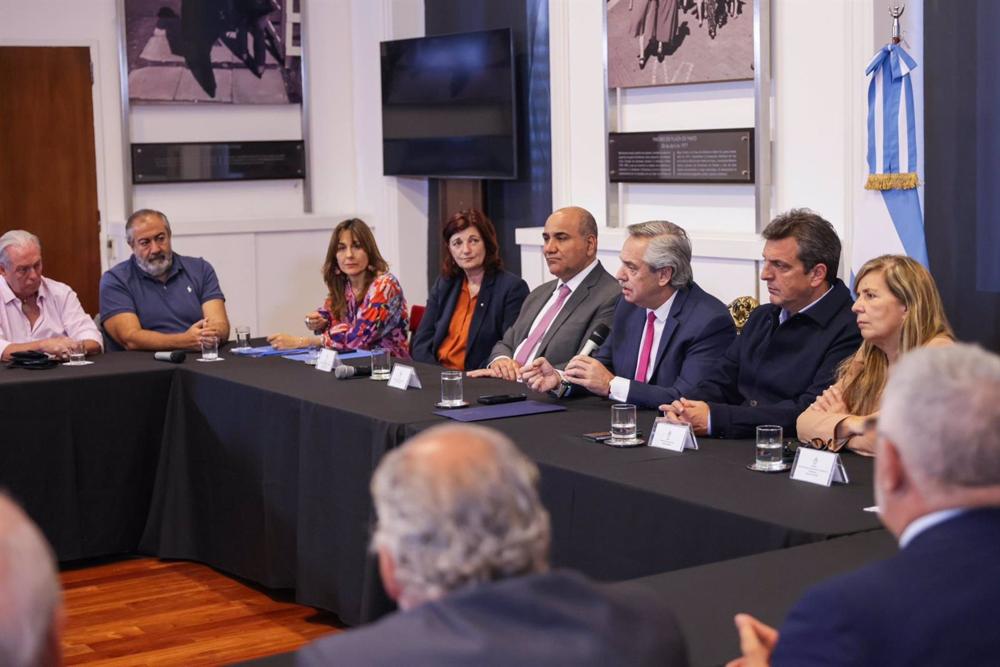 Argentina's President Alberto Fernandez discusses minimum wage hike with labor unions Argentina's