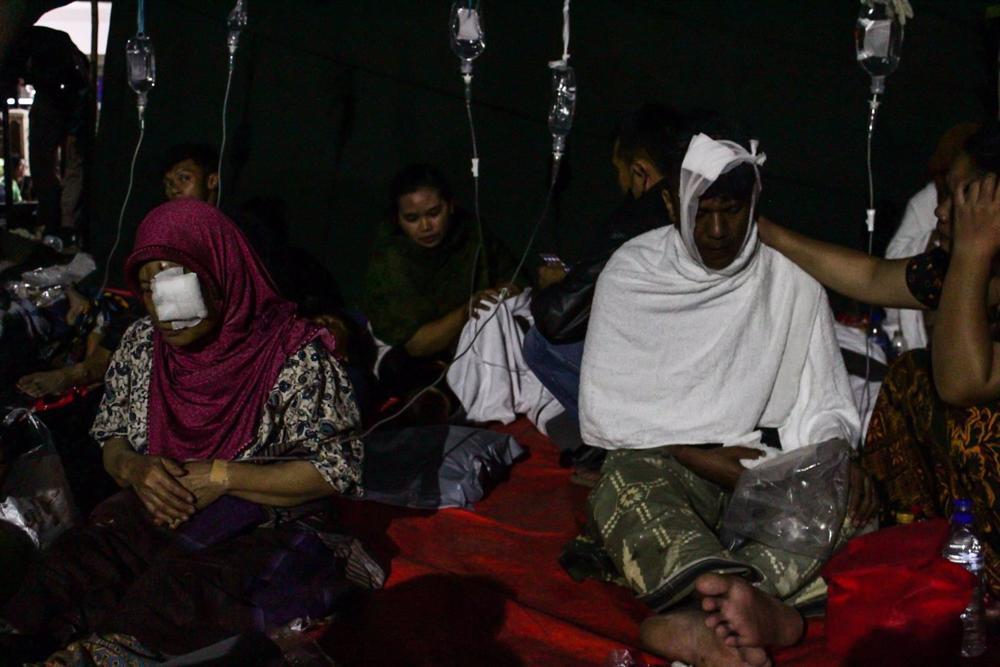 Verletzte durch das Erdbeben in Cianjur, Indonesien Verletzte