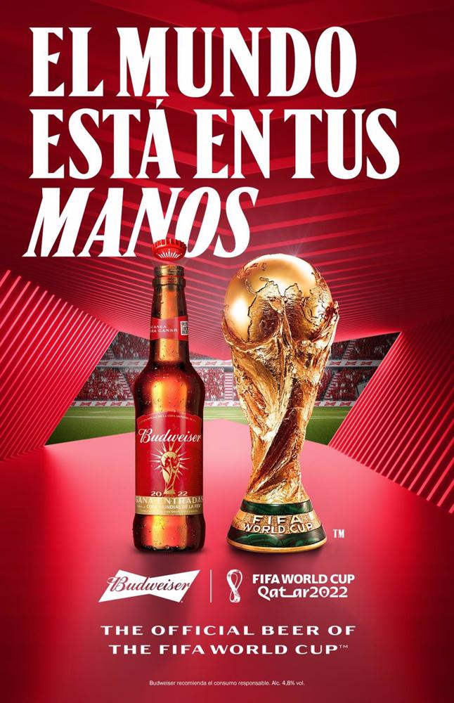 Budweiser regalará un pack de cervezas por cada victoria de España en el Mundial con un sorteo. Budweiser