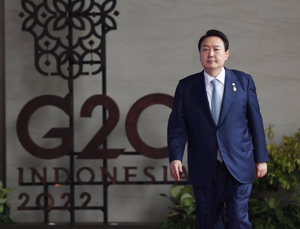 Der südkoreanische Präsident Yoon Suk Yeol auf dem G20-Gipfel in Indonesien. Der