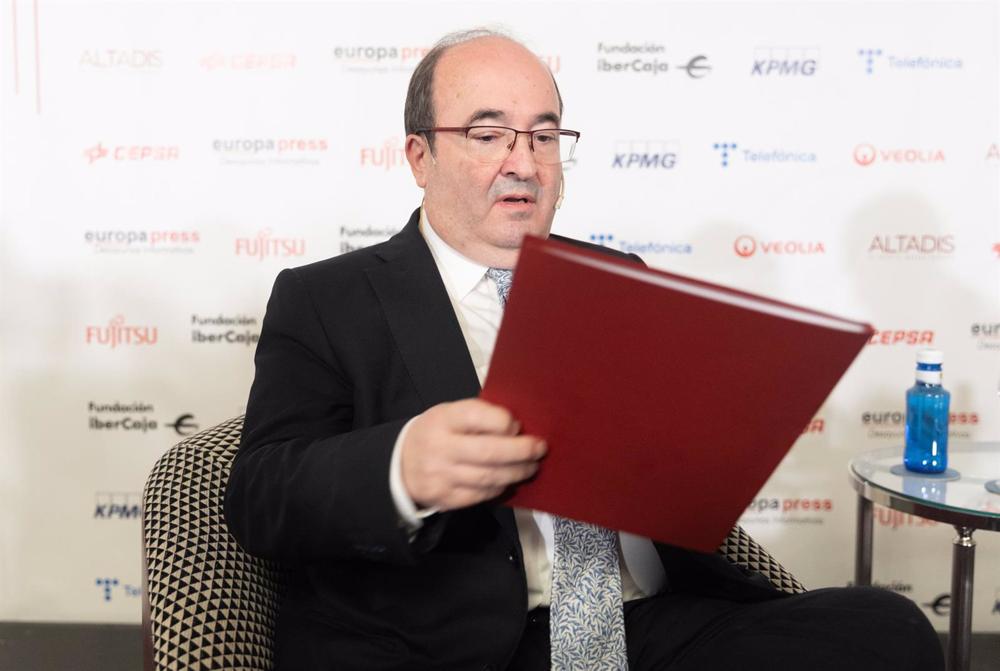El ministro de Cultura y Deporte, Miquel Iceta, durante un desayuno informativo de Europa Press, en el Hotel Rosewood Villa Magna, a 24 de noviembre de 2022, en Madrid (España). El