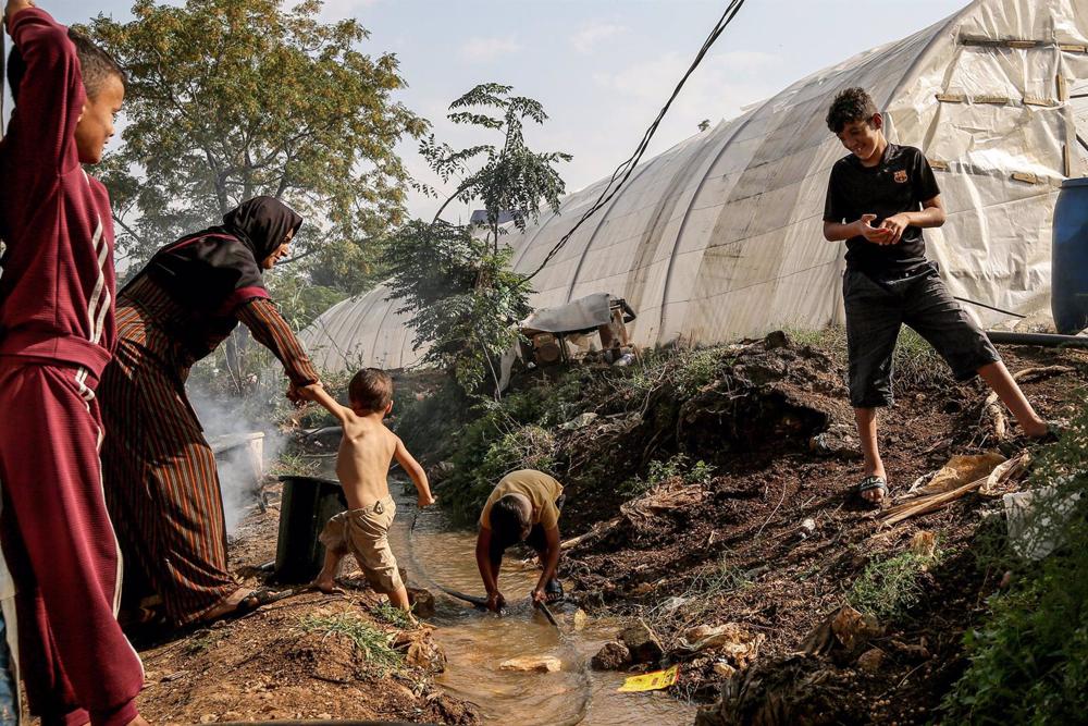 Agua contaminada en un campo de refugiados de Líbano Agua