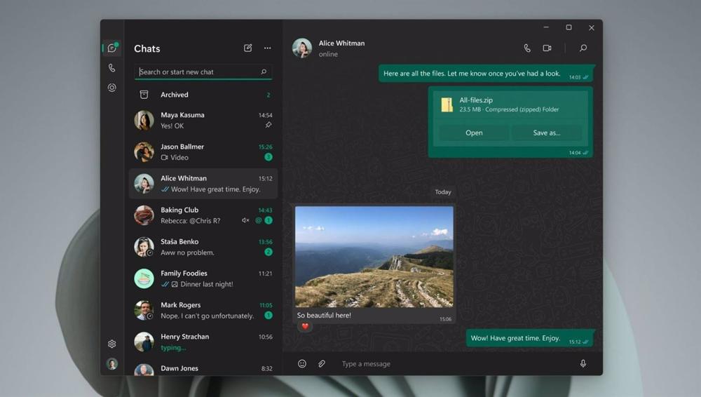 Archivo - Interfaz de WhatsApp para Windows Archivo
