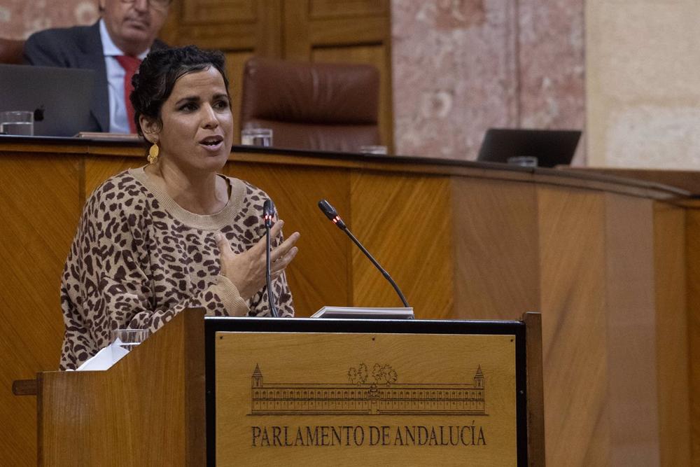 La portavoz parlamentaria del grupo Mixto María Teresa Rodríguez interviene en el Debate de los presupuestos en el Parlamento andaluz. (Foto de archivo). La
