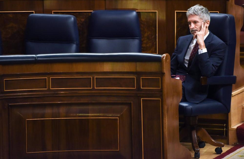 El ministro del Interior, Fernando Grande-Marlaska, en una sesión plenaria en el Congreso de los Diputados El