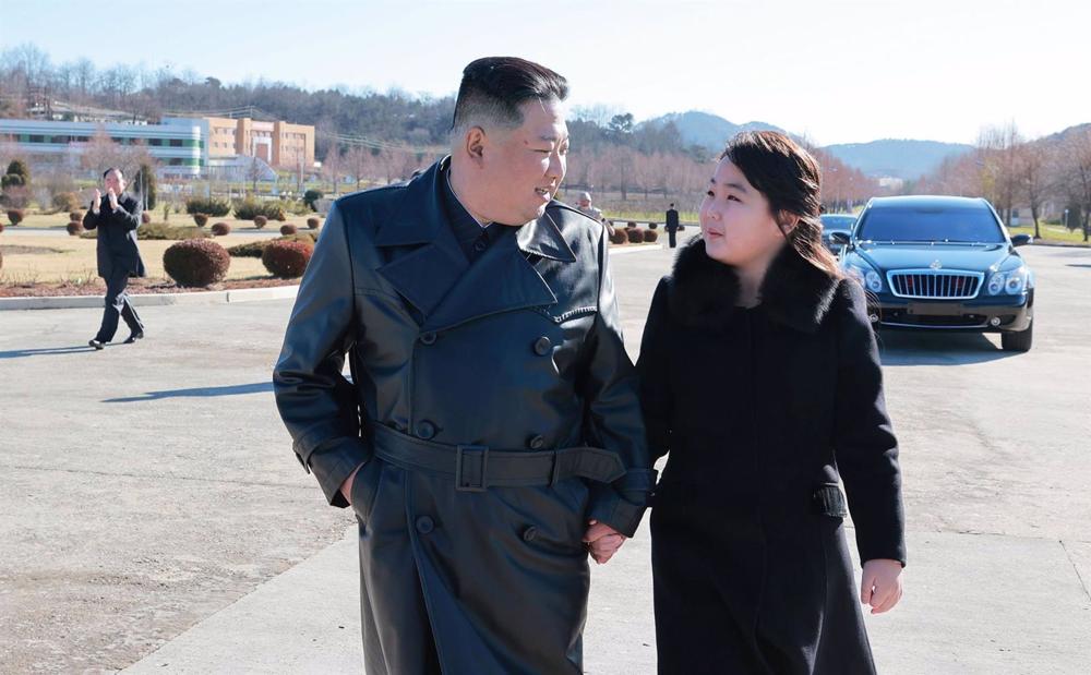 North Korean leader Kim Jong Un and his daughter. North