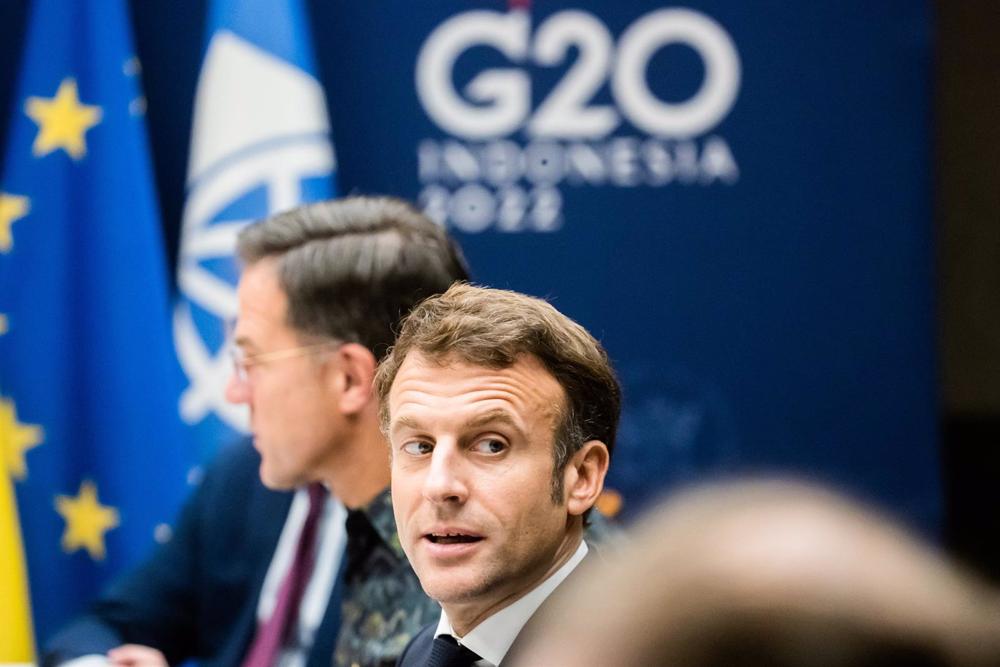 Il presidente francese Emmanuel Macron Il