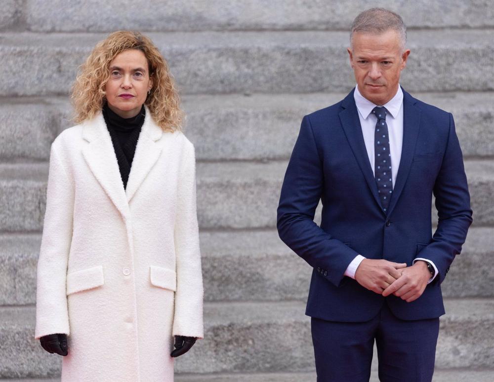 La presidenta del Congreso, Meritxell Batet y el presidente del Senado, Ander Gil, durante el acto institucional por el Día de la Constitución en el Congreso de los Diputados, a 6 de diciembre de 2022. La