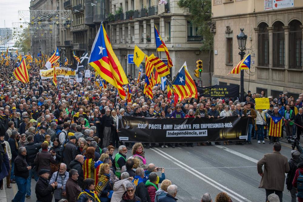 Una imagen de la manifestación en la que ha participado Borràs Una