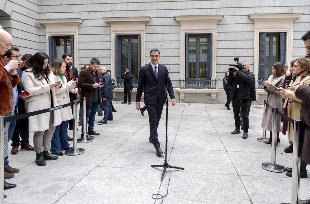 El presidente del Gobierno, Pedro Sánchez, durante el acto institucional por el Día de la Constitución, en el Congreso de los Diputados, a 6 de diciembre de 2022, en Madrid (España). El