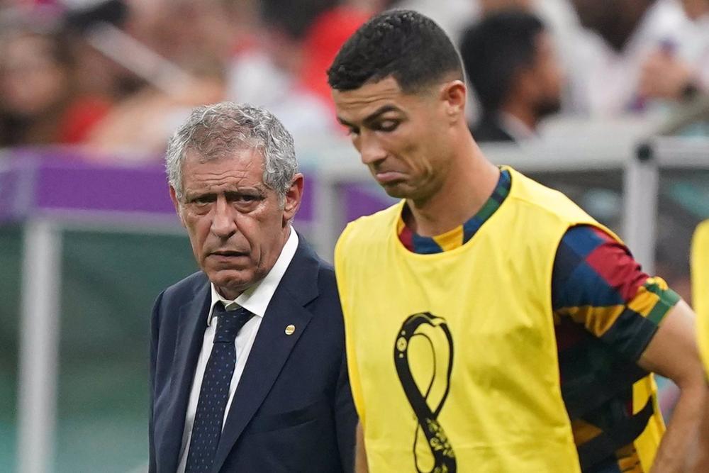 El seleccionador de Portugal, Fernando Santos, y el capitán de la selección, Cristiano Ronaldo El