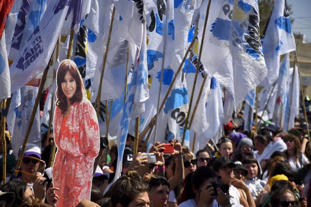 File - File image of a rally in San Luis in support of Cristina Fernandez, vice president of Argentina. File