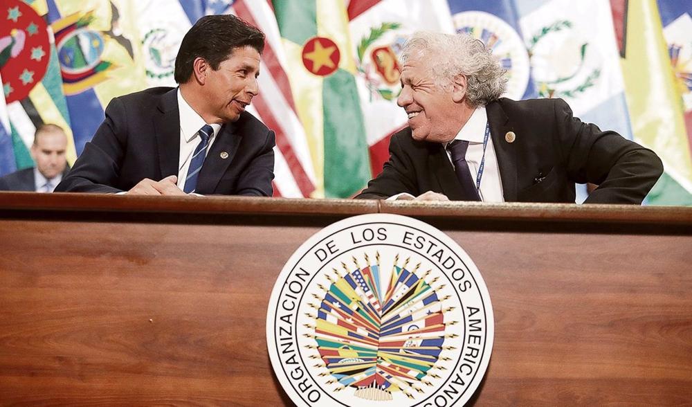Archiv - Perus Präsident Pedro Castillo und OAS-Generalsekretär Luis Almagro Archiv