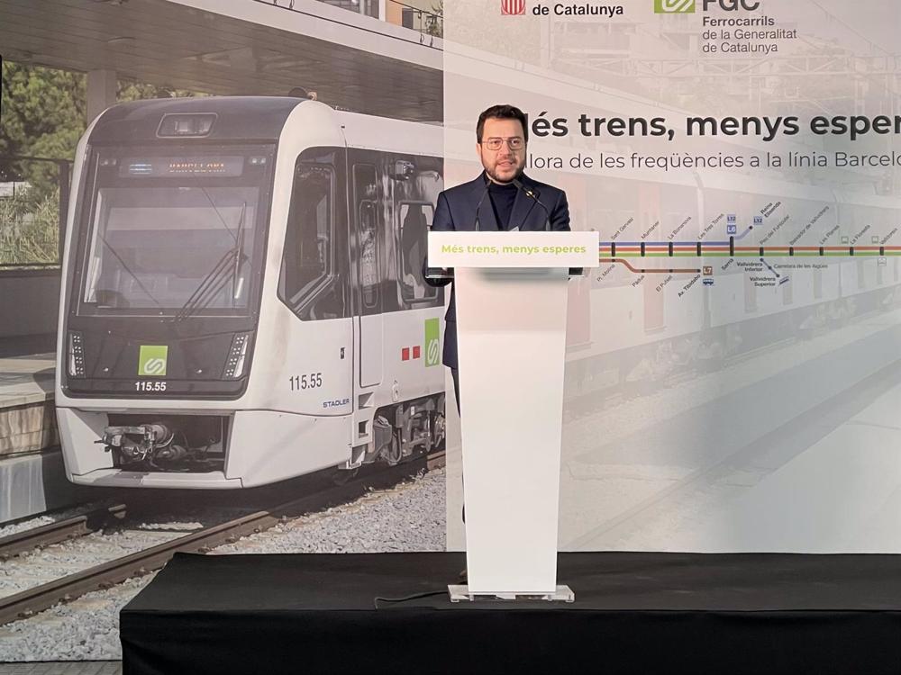 El presidente de la Generalitat, Pere Aragonès, este viernes en Terrassa (Barcelona) El