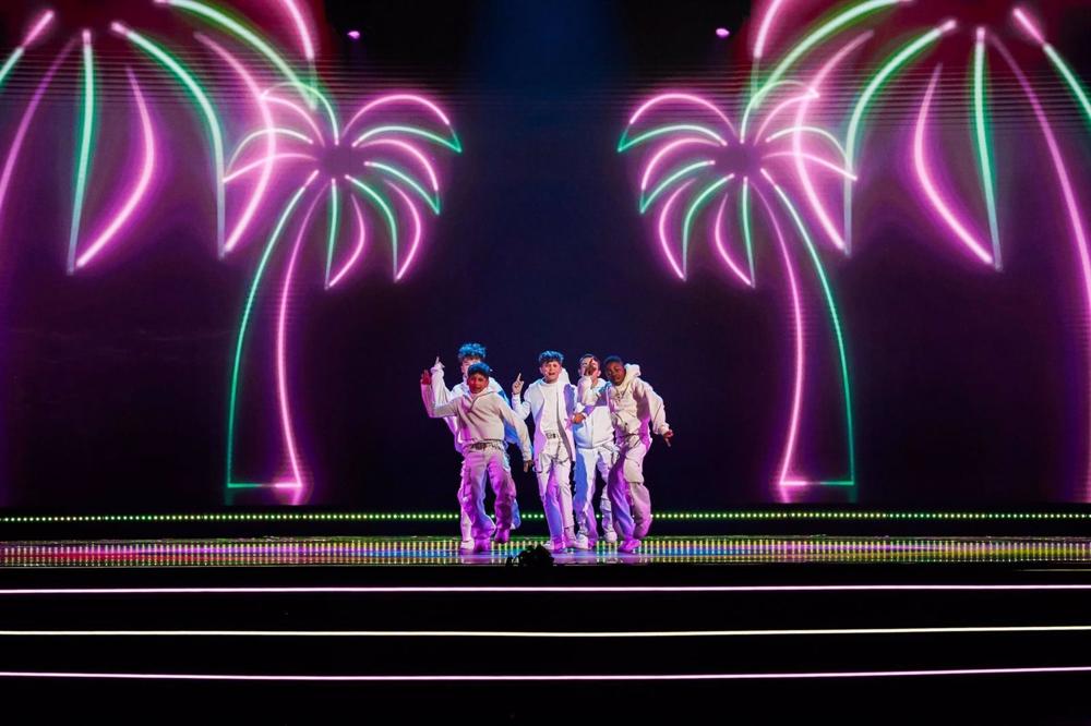 Actuación de Carlos Higes en uno de los ensayos de Eurovisión Junior 2022, en el escenario de Ereván (Armenia) Actuación