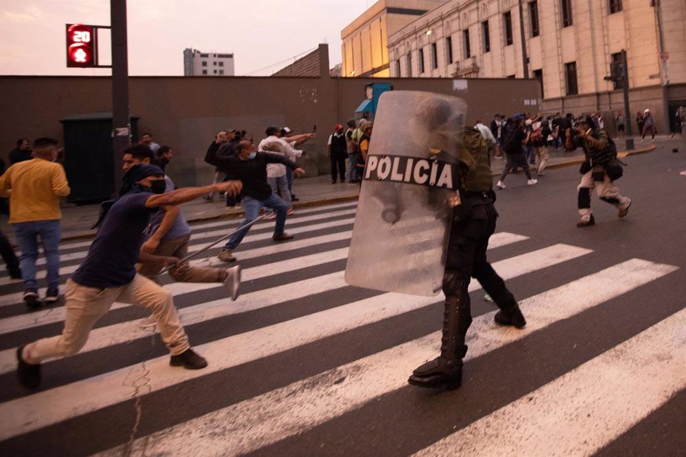 Imagem dos protestos no Peru Imagem
