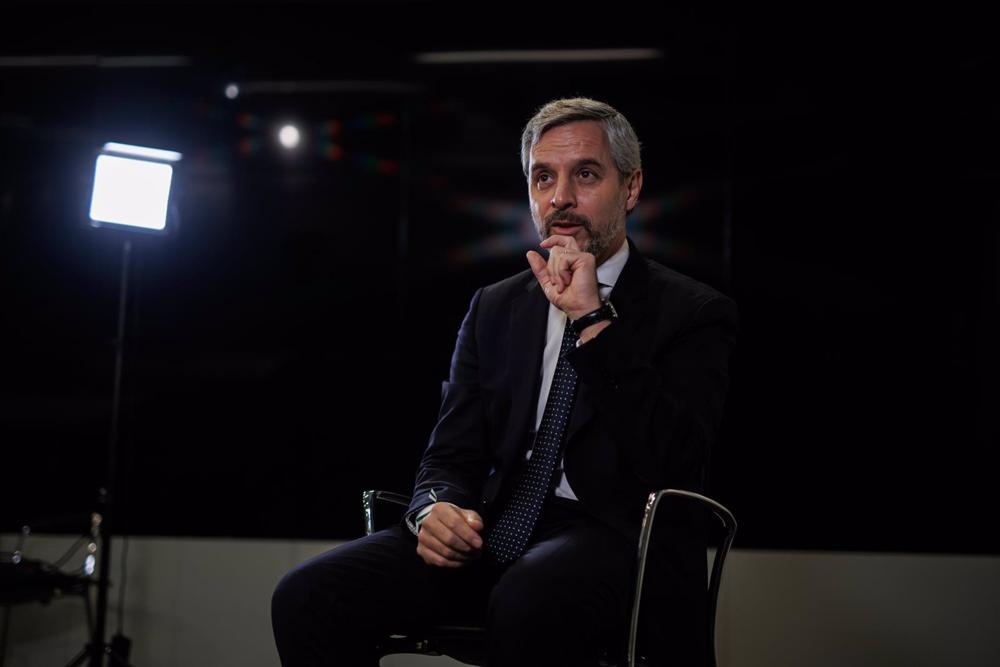 El vicesecretario de Economía del Partido Popular, Juan Bravo, durante una entrevista para Europa Press El