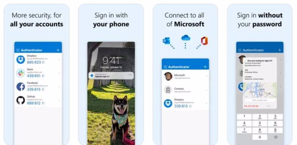 Interfaz de Microsoft Authenticator Interfaz
