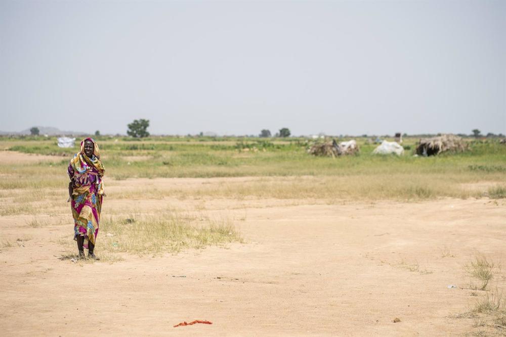 Datei - Eine intern vertriebene Frau in einem Lager in der Nähe von Nyala, Region Süd-Darfur, Sudan. Datei