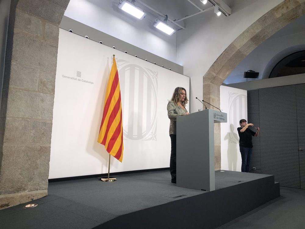 La portavoz del Govern, Patrícia Plaja, en rueda de prensa. La