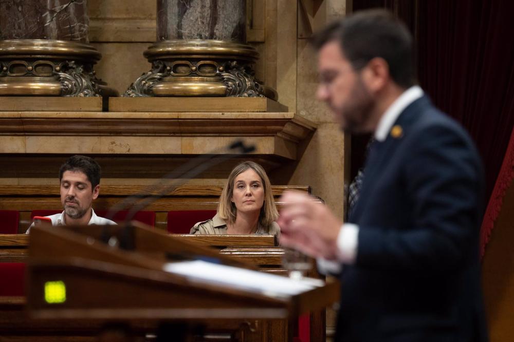 Archivo - El president de la Generalitat, Pere Aragonès, interviene en el debate de política general anual, en el Parlament de Catalunya, a 27 de septiembre de 2022, en Barcelona, Cataluña (España). Durante su comparecencia, el presidente de la Generalita Archivo