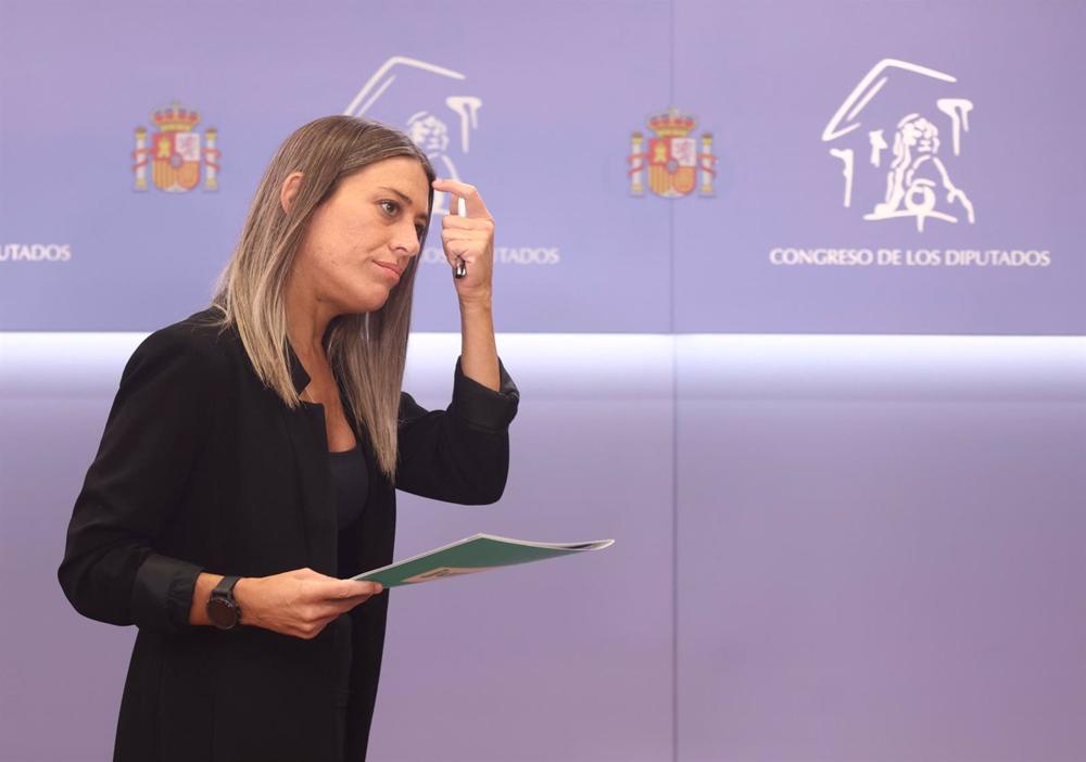 Archivo - La portavoz de Junts en el Congreso, Míriam Nogueras, ofrece una rueda de prensa en el Congreso de los Diputados tras la primera intervención de Sánchez en la 26 edición del Debate sobre el Estado de la Nación, a 12 de julio de 2022, en Madrid ( Archivo