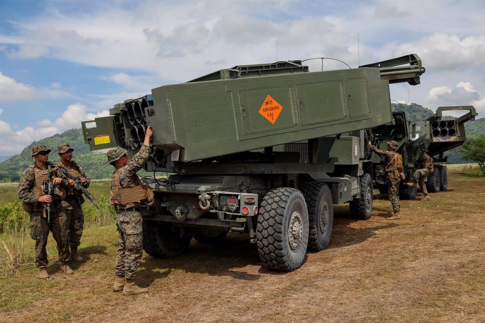 File - U.S. multiple rocket launcher system in the Philippines. File