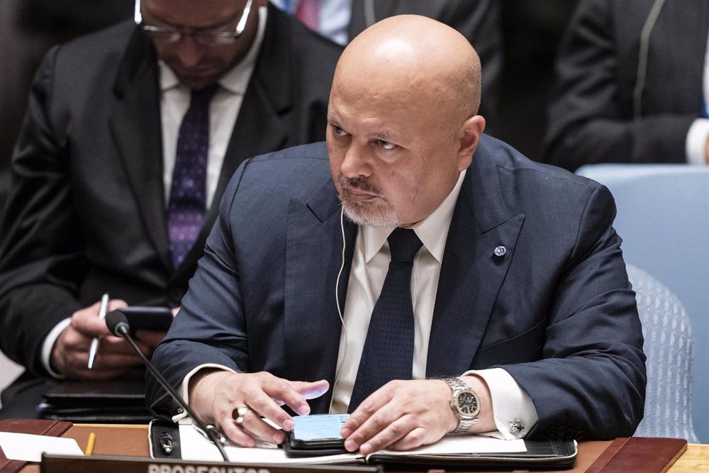 Archivo - Karim Khan, fiscal jefe del TPI, ante el Consejo de Seguridad de Naciones Unidas Archivo