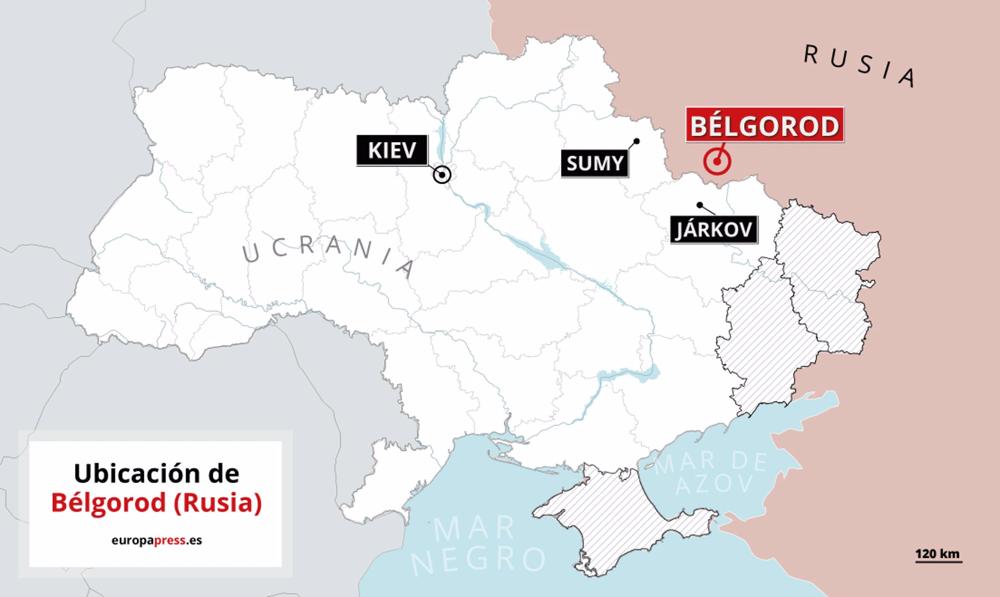 Arquivo - Mapa que mostra a localização de Belgorod (Rússia) Arquivo