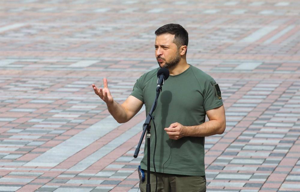 Archivo - El presidente de Ucrania, Volodimir Zelenski, en Kiev. Archivo