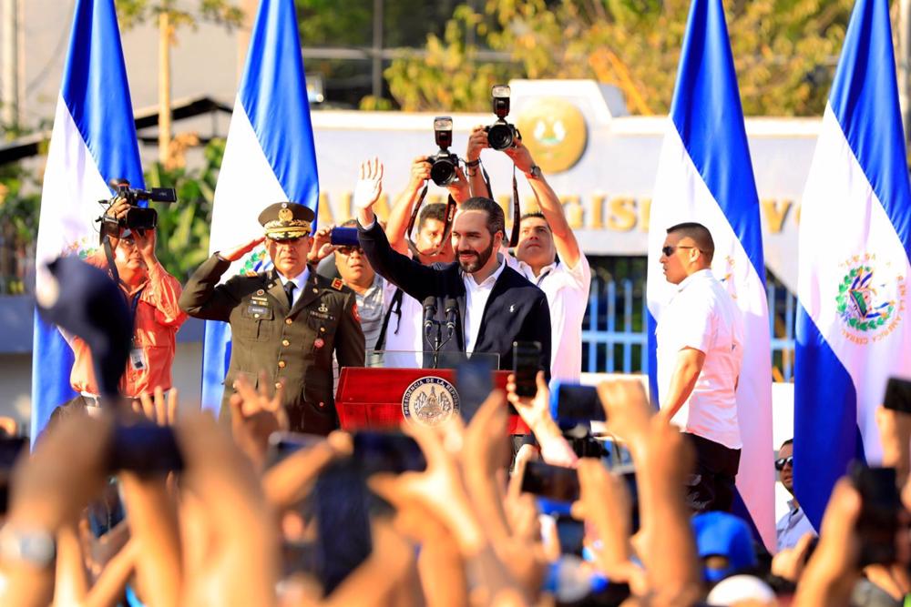 Archive - President of El Salvador, Nayib Bukele, in front of the Legislative Assembly. Archive