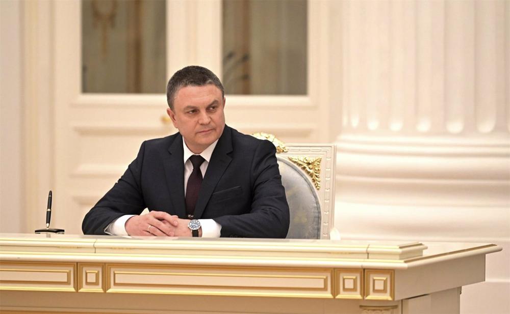 Arquivo - O líder da autoproclamada República Popular de Lugansk Leonid Pasechnik em Moscovo, Rússia. Arquivo